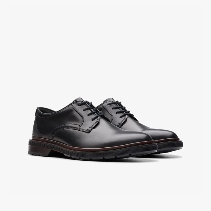 Clarks Burchill Derby Original Sepatu Formal Pria Leather - Black