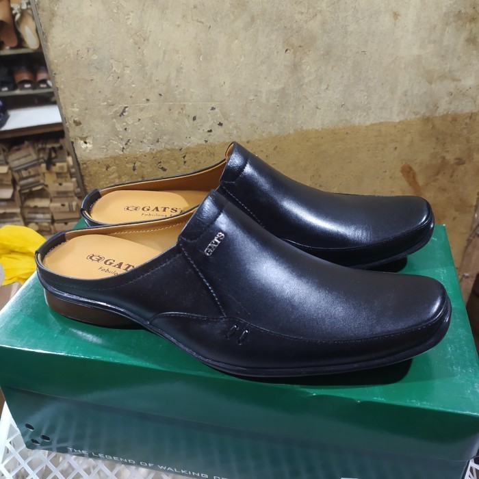 Sepatu Kulit Slop Pria Gats Hitam Zu0061 39/43