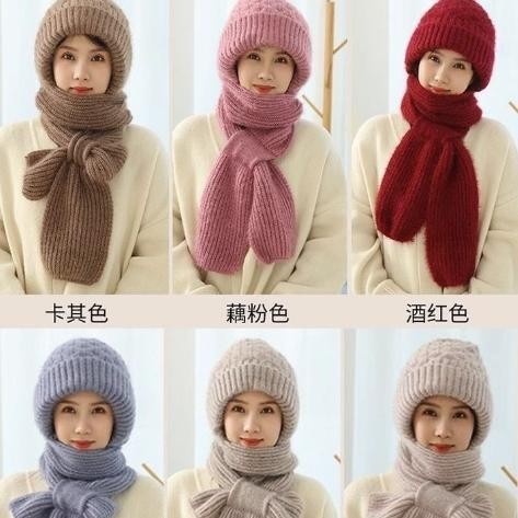 Topi Kupluk Hijab Set Syal Benies Wanita Impor Murah