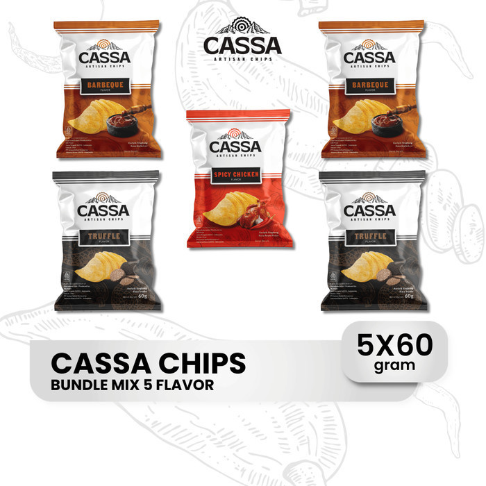 

GRATIS ONGKIR Keripik Cassa Mix Flavor 60gr x 5pcs