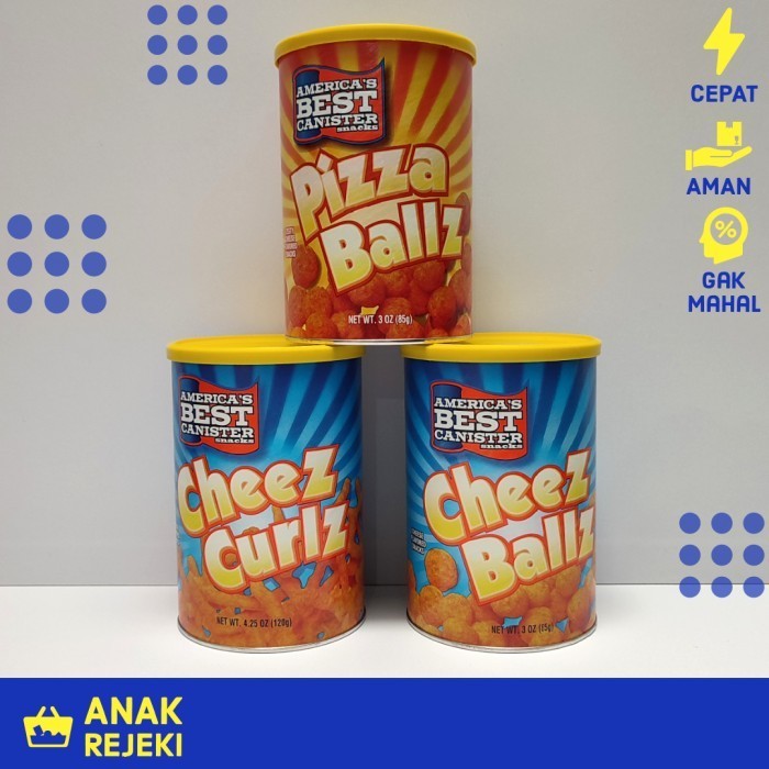 

HEMAT ABC Pizza Ballz Cheez Ballz Cheez Curlz - Snack Amerika USA Cemilan