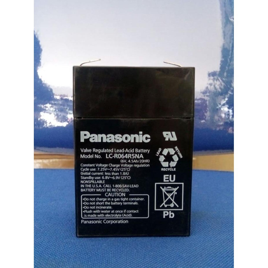 TERMURAH - Baterai Kering / Aki Kering VRLA Panasonic 6V 4,5Ah LC-R064R5NA ORI