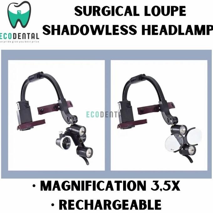 

BEBAS ONGKIR - Loupe Shadowless Headlamp 3,5x Magnification Dental Loupe Hardcase