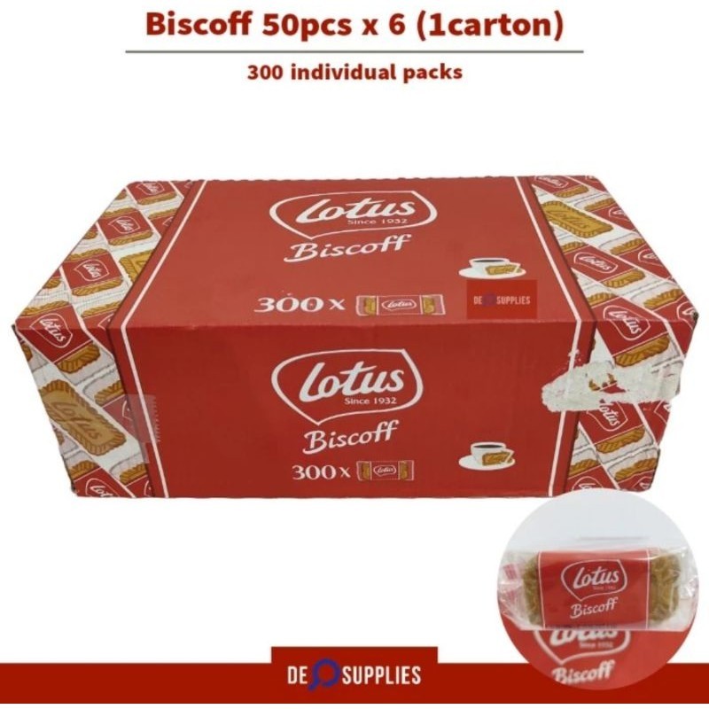 

Lotus Biscoff 50pcs x 6 - Biskuit Karamel Biscof Belgium 1 Karton 312.5gr Biscuit Caramelized Belgia