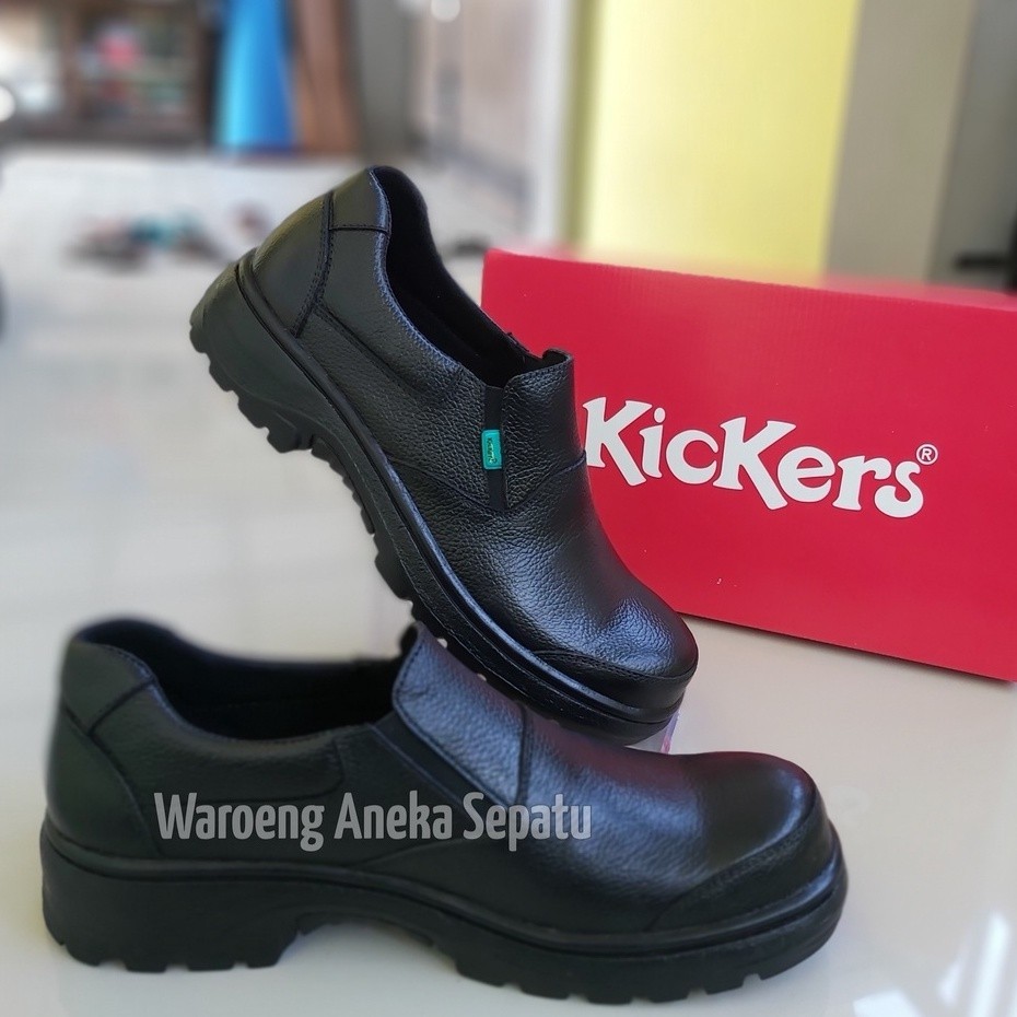 Sepatu Boots Pria Kickers Resleting Safety Kulit Asli Formal Boot Savety But Septi Buts Sevti Bot Se
