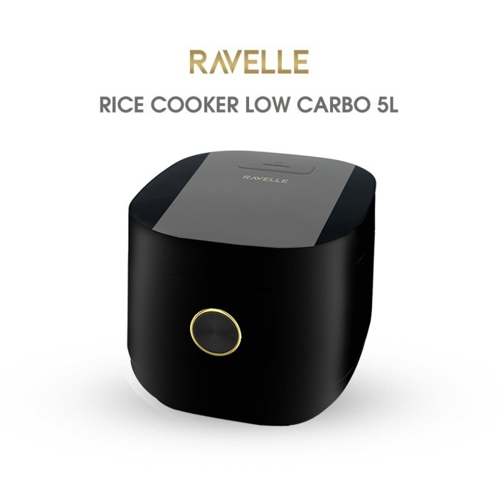 Rice Cooker Ravelle Onyx Black 5 Liter - Digital Low Carbo Rice Cooker
