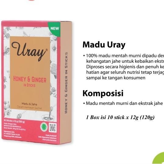 

Madu Uray Natural Honey & Ginger Sachet - Madu - 120 Gram