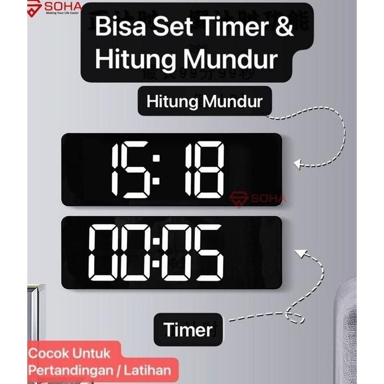 

JD-6629 Jam Digital LED Besar Tampilan Jelas Dinding / Kalender Alarm TD