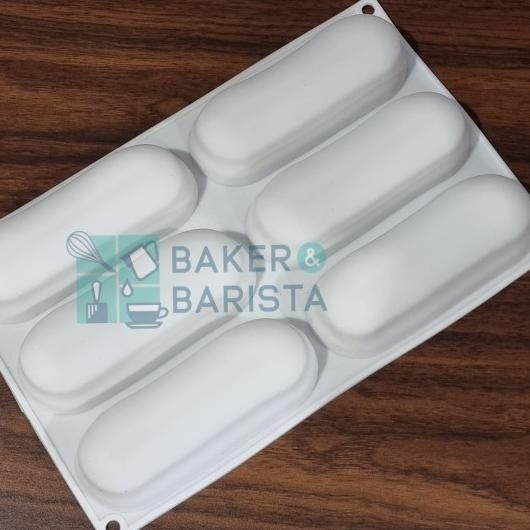 Cetakan Silikon Eclair Silicone Mould 6 Lubang Eclair Mould