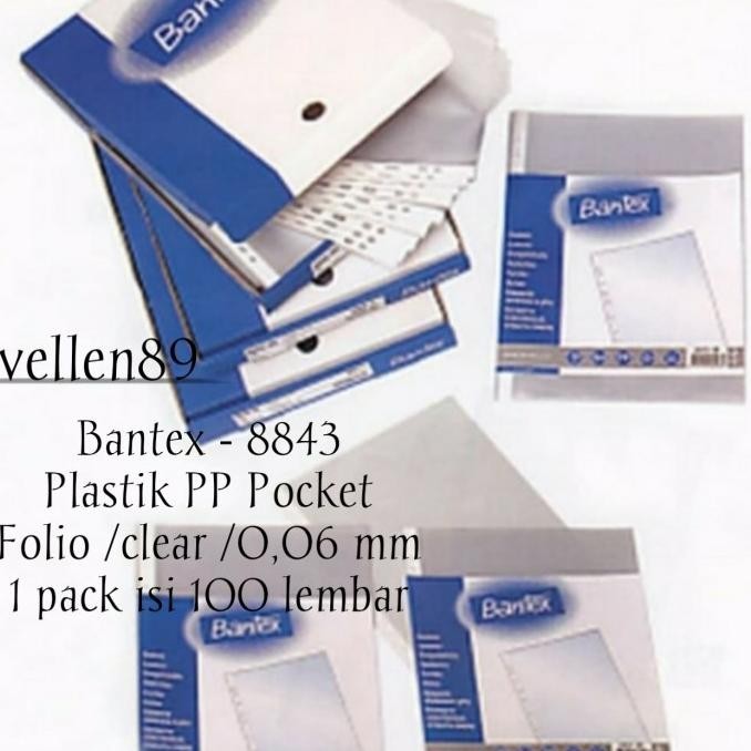 

TERMURAH - plastik pp pocket f4 isi 100 lembar merk bantex 8843