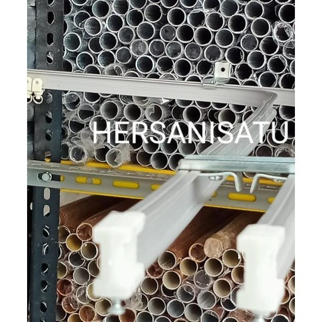 Rel Double Gorden Vitrace Flexibel Lengkung Tirai Pintu Jendela Siku