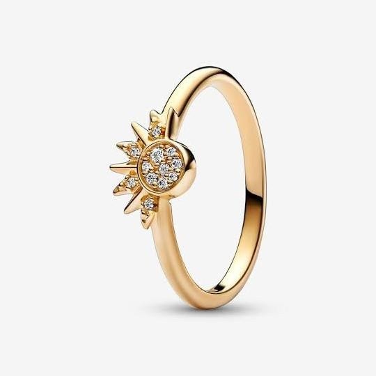 BIG SALE SPECIAL CINCIN PANDORA CELESTIAN SPARKLING SUN AND MOON RING SET !!!!!