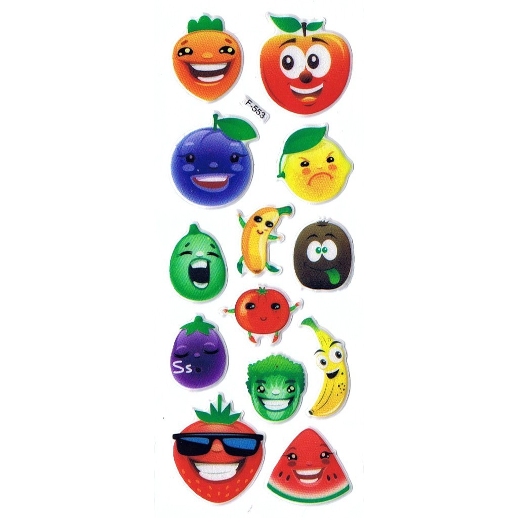 

SK502 Sticker Stiker Penghargaan Motivasi Anak Foam Emboss Buah Fruits