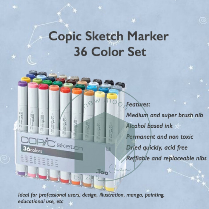 

Sarila Copic Sketch Marker Set 36 Basic Color Spidol Gambar Manga Aristektur