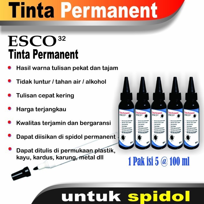 

Sarila Tinta Spidol Permanent/Permanen/Marking Esco Pak 100 Ml