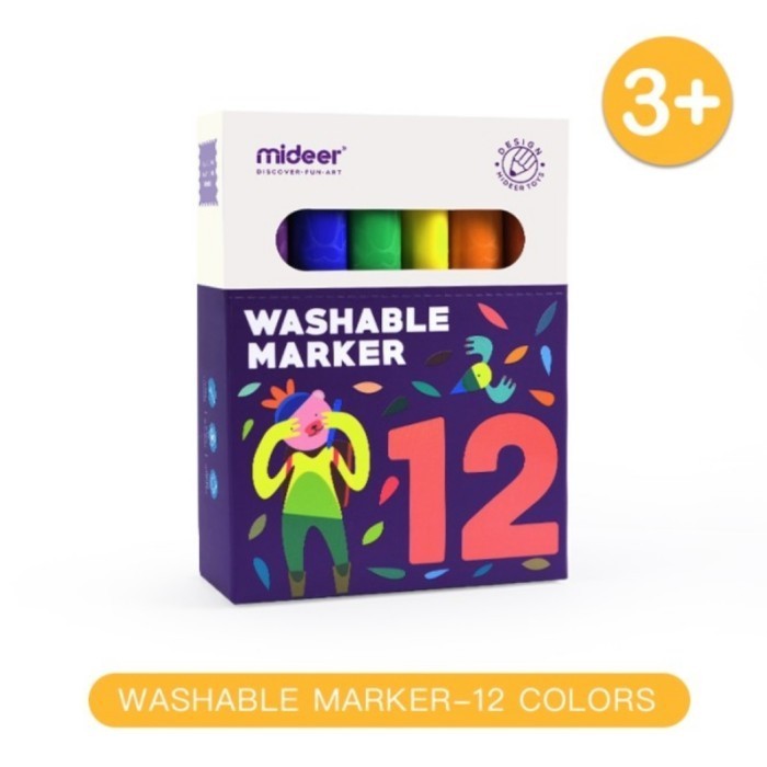 

Sarila Mideer Washable Marker Isi 12 Spidol Wipe Clean