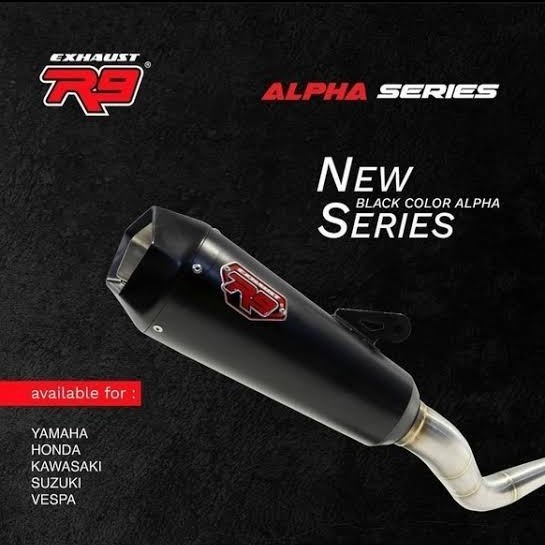 Ready Knalpot R9 Exhaust Alpha Series Yamaha New Nmax 155 Old - Black
