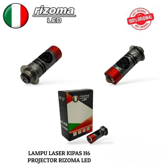 Ready Lampu Utama LED H6 Laser Kipas Rizoma LED Putih Kuning AC DC