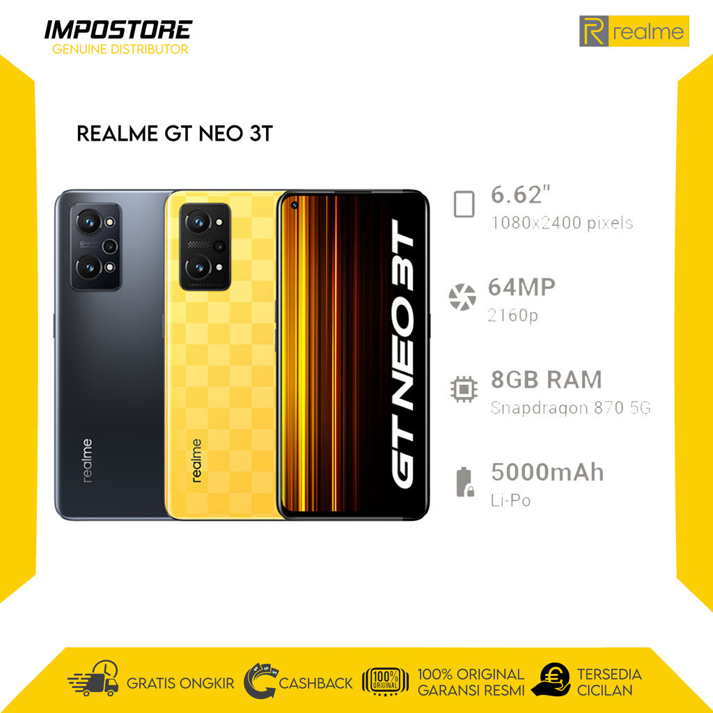 REALME GT NEO 3T - 8/128GB - SNAPDRAGON 870 5G - REPACK
