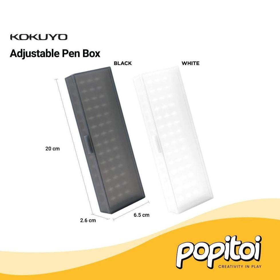 

KOKUYO PP Pencil Case with Adjustable Dividers BLACK/WHITE Kotak Tempat Pensil