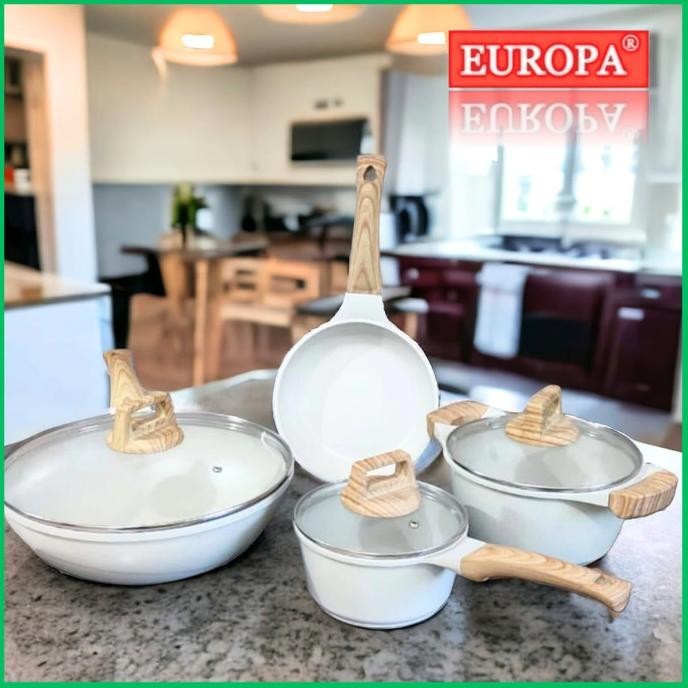 NEW Europa marble fry pan wok pan sauce pan casserole wajan anti lengket