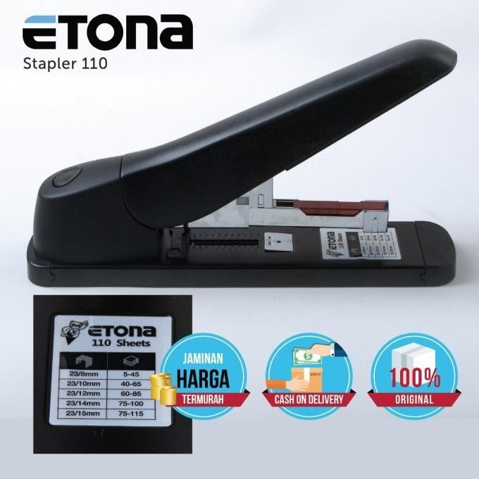 

HARGA DISC - Etona Heavy Duty Stapler 110, kapasitas 120 halaman. BONUS ISI