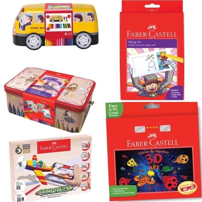 

Pjj-1621 Faber Castell Gift Set - Colour To Life Colouring Book - Castell Magiz Art - Connector Pens Ballerina - School Bus Can - Colouring Book Sale