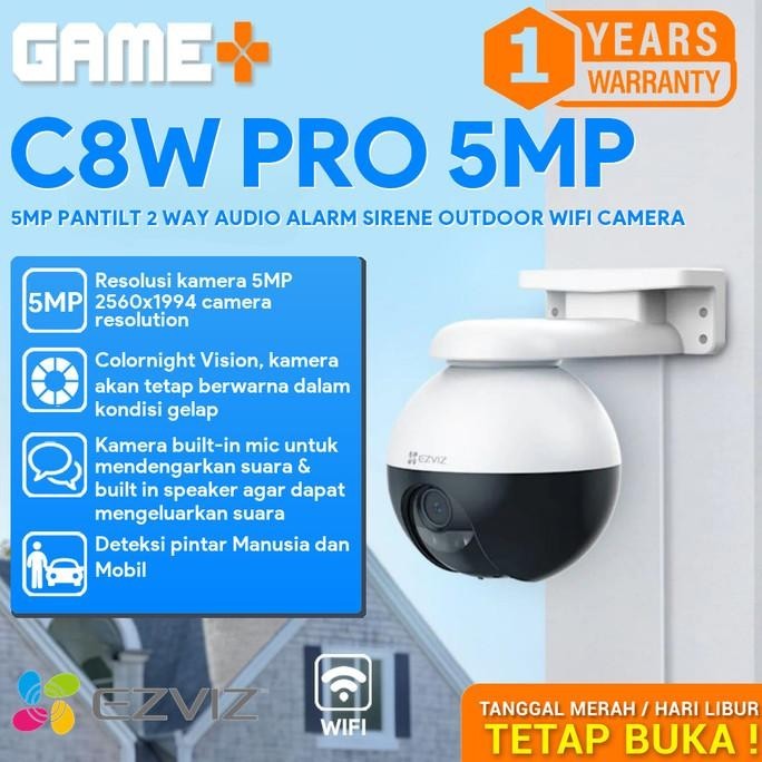 EZVIZ C8W PRO 5MP PANTILT 2 WAY AUDIO ALARM SIRENE OUTDOOR WIFI CAMERA