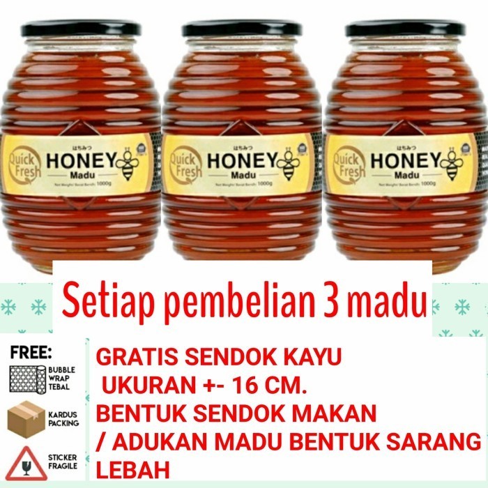 

quick fresh honey 1 kg / 1000 gr madu 1 kg