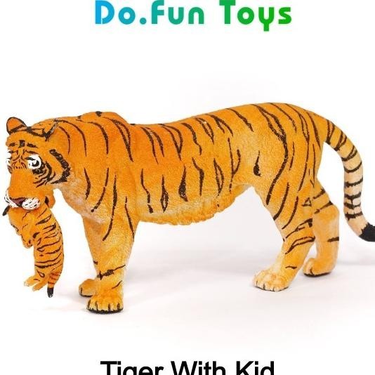 Tiger With Kid Animal Figure/ Niatur Mainan Binatang Harimau