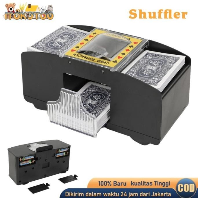 CARD POKER SHUFFLER ALAT MESIN PENGOCOK CARD KARTU OTOMATIS 1-2 DECK PREMIUM
