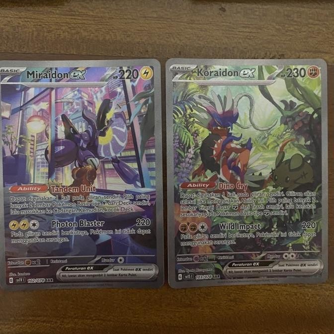 MIRAIDON KORAIDON RR SR UR SAR EX POKEMON TCG SV1V SV1S STAPLE GARANSI
