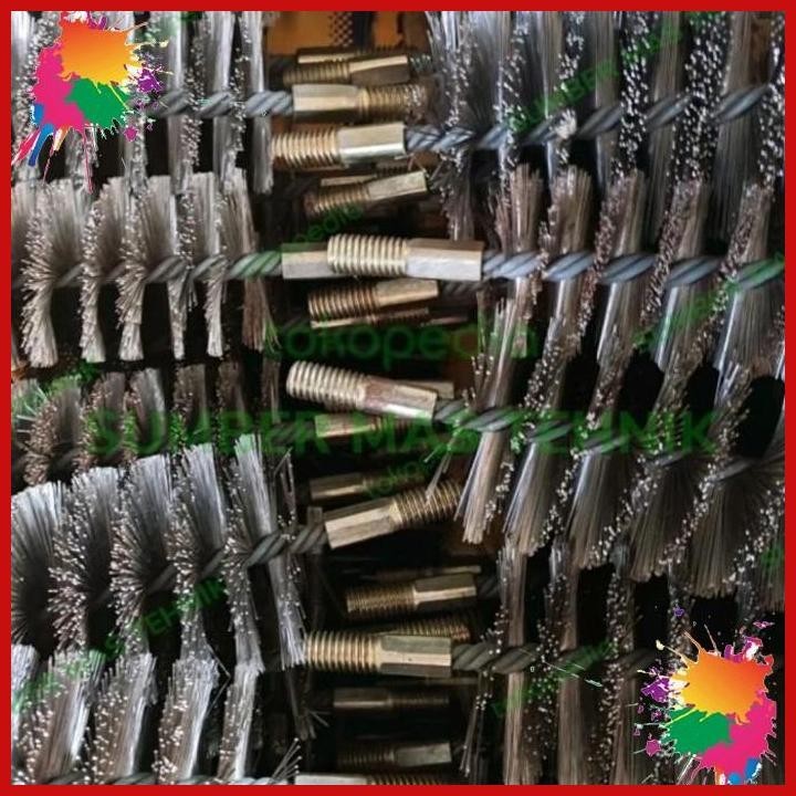 

(smt) sikat pipa kawat baja 1.5" 38mm tt14 tube brush steel wire union tt-14