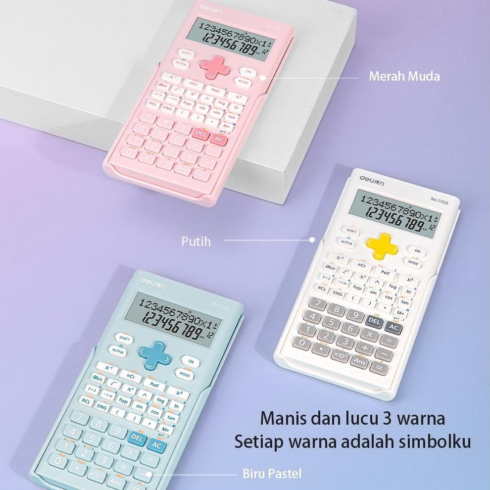 

Hot Sale Deli Calculator Scientific Kalkulator 240 Fungsi Kalkulasi 3 Warna 1700 Berkualitas