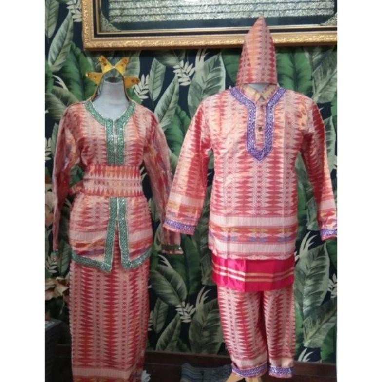 pakaian adat melayu dewasa satuan pria dan wanita