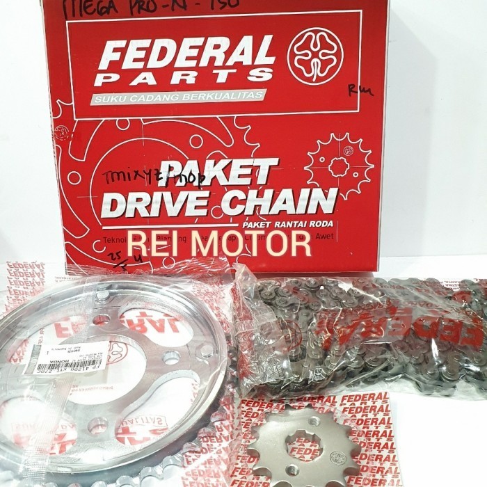 GEARSET GEARSET GIRSET MEGAPRO NEW 150 ORI ASLI FEDERAL FP 412P1 KYE
