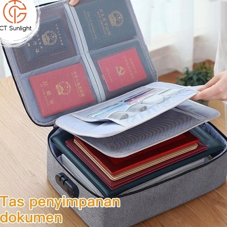 

TAS Dokumen 5 LayerTas Tempat dokumen penting Tas Multifungsi Kotak Dokumen Portabel