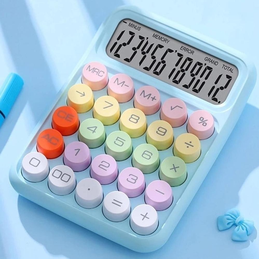

(PE 817M) Kalkulator Calculator Keyboard Boba Dot Fancy Warna Soft Pastel merk Perisai