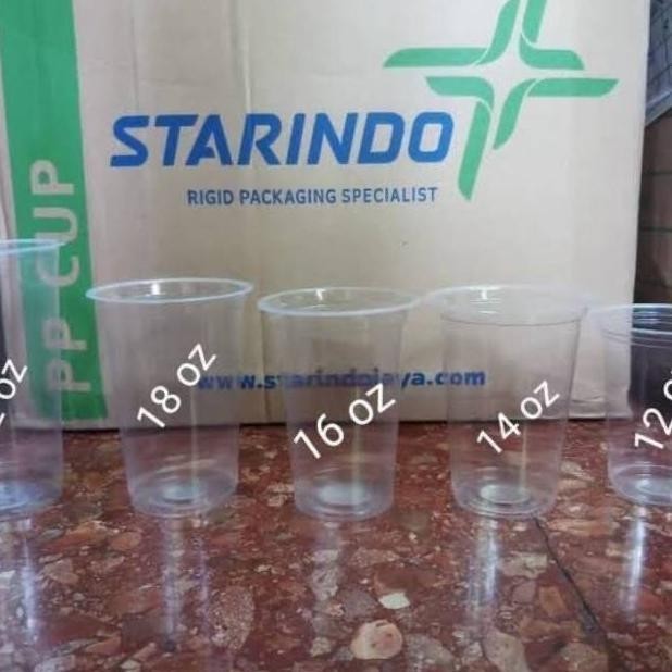 BEBAS ONGKIR - HARGA DUS Gelas Plastik 18oz Starindo TEBAL / Gelas Starindo 18oz
