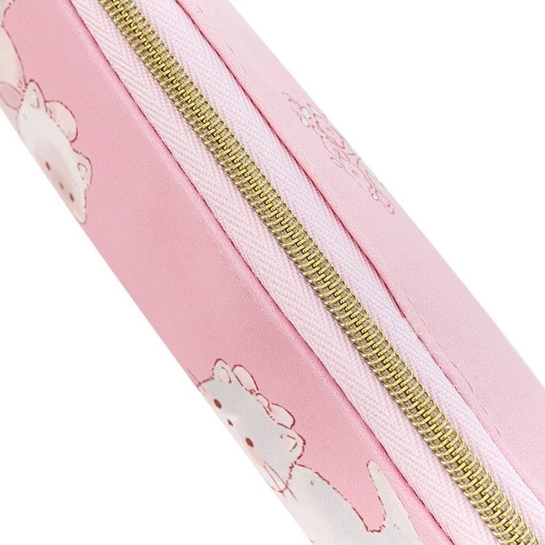 

dgh-43 KKV - Fanz Studio PU Pen Case Tempat Pensil Dengan Icon Kucing/Kelinci Warna Pink/Violet Berkualitas