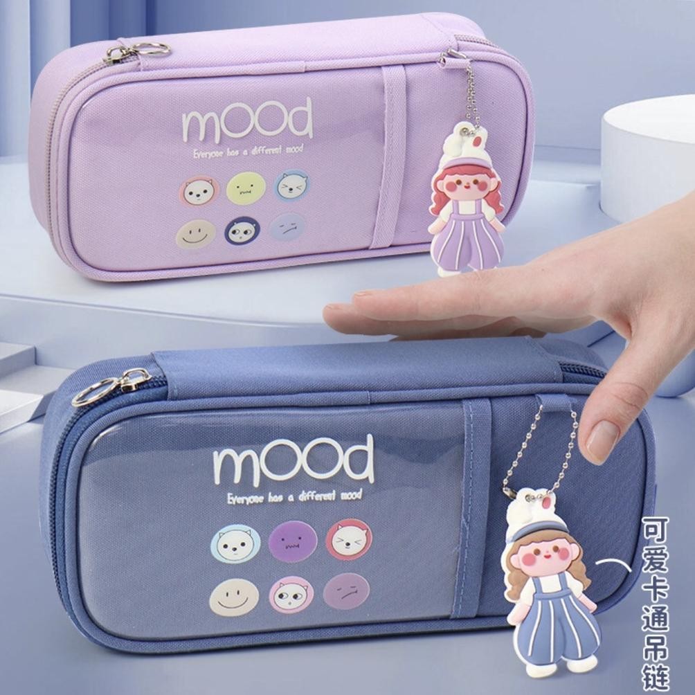 

NLD-1419 TXS05 Korean Pen Pencil Case Cartoon MOOD Plus Gantungan Kotak Tempat Pensil KTM Viral