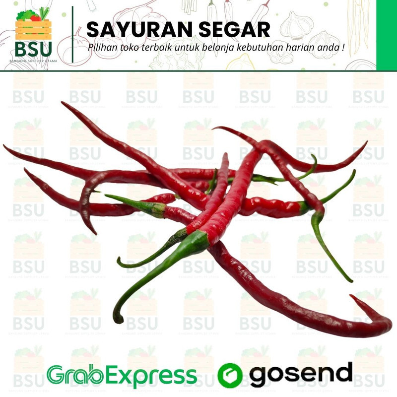 

Sayuran Segar Bandung - Cabai / Cabe Merah Keriting 250 gram