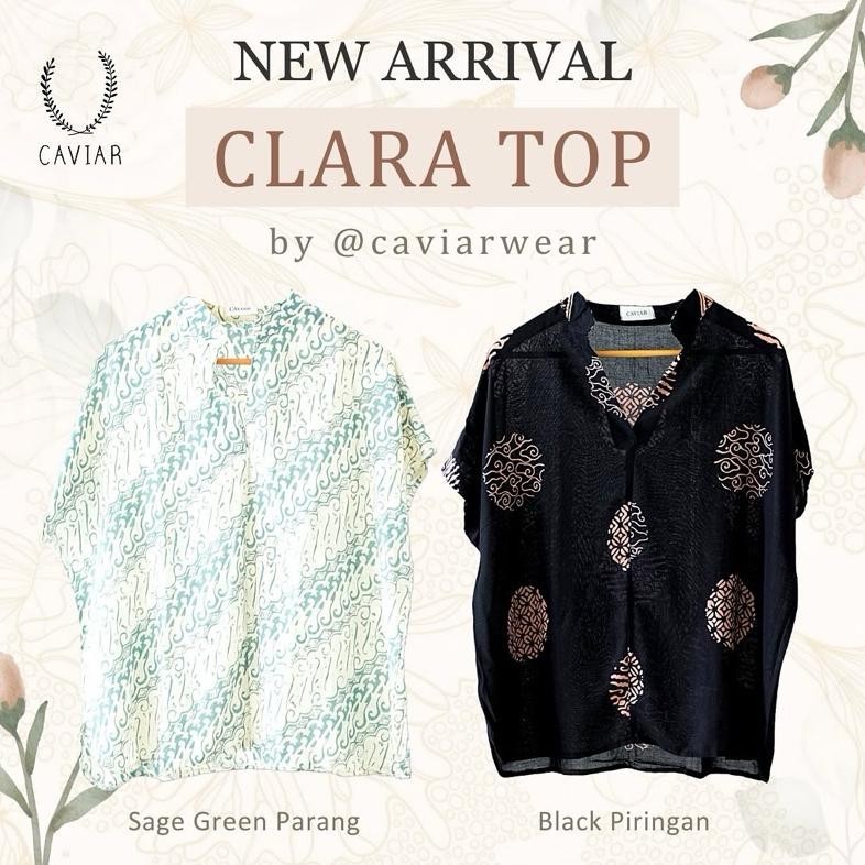 ATASAN KEMEJA LENGAN PENDEK BATIK WANITA CLARA SHIRT BATIK KEMEJA KERJA BATIK KANTOR FORMAL OVERSIZE
