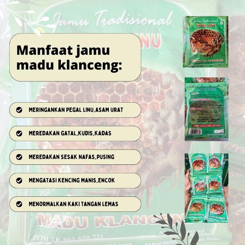 

Madu Klanceng Jamu Pegal Linu 100Ml 12 Sachet