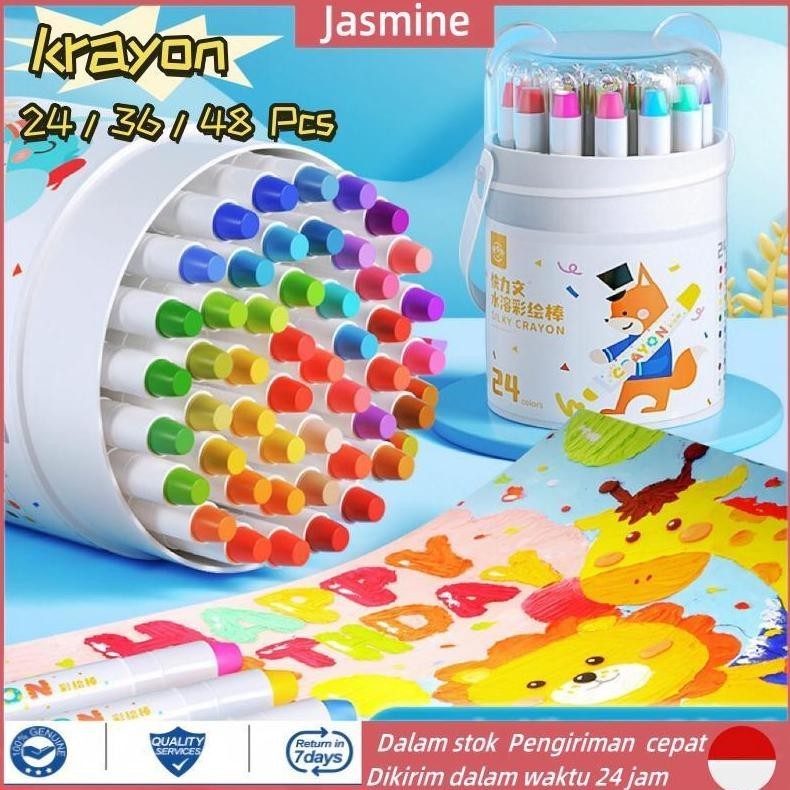 

Free BrushCrayon Putar Washable 36/48 Color Crayon For Kids Tidak Beracun Yang Dapat Dicuci Seni Gambar Pastel Minyak Crayon Tidak Kotor Ditangan Washable Non Toxic Krayon Anak-Anak (Murmer)