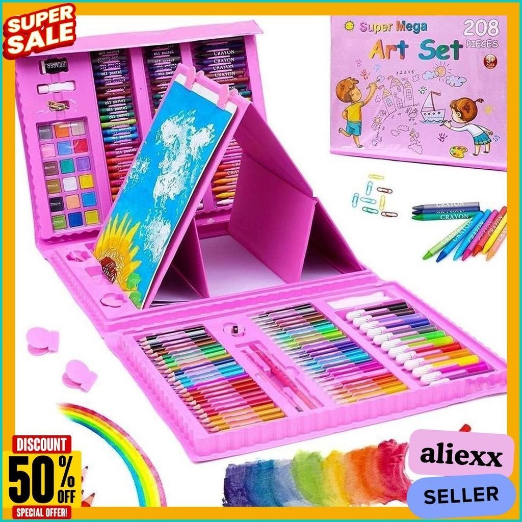 

Alat Lukis Set Super Mega Art 208 Pcs Crayon Oil Paste Pensil Warna Pensil Warna Cair Anak Mewarnai (Murmer)