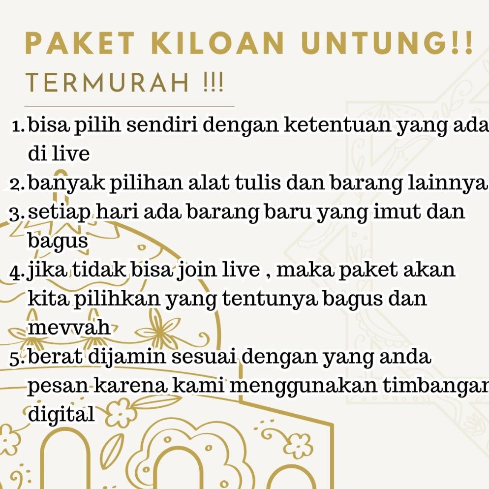 

Cuci Gudang Rajagrosir Paket Alat Tulis 1000 Gram Atau 1 Kg Stationery BisaCod
