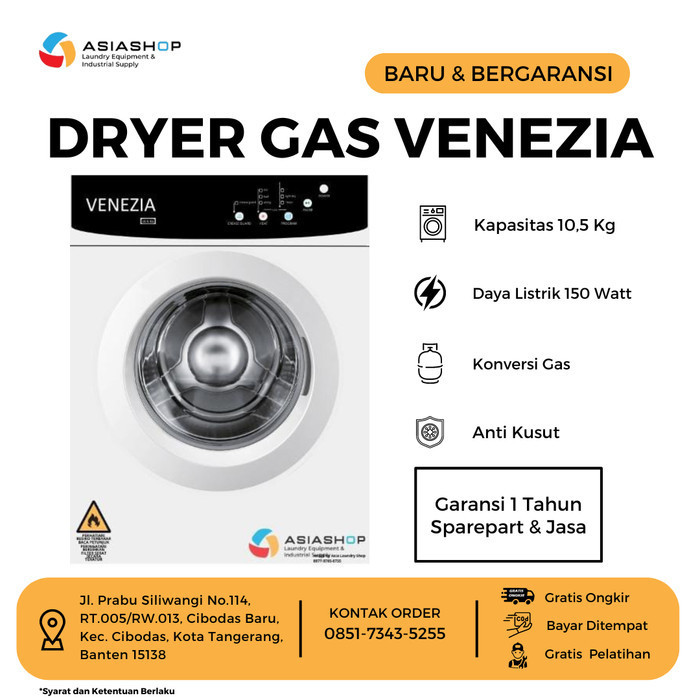 MESIN PENGERING PAKAIAN DRYER KONVERSI GAS VENEZIA - DIGITAL