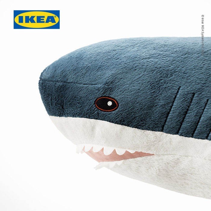 Ikea Blhaj Boneka Ikan Hiu Besar 100 Cm