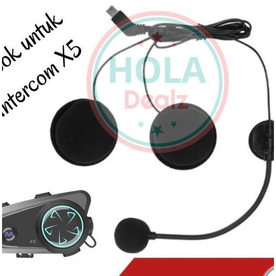 Part Speaker Intercom X5 Retouch Bluetooth Helm Headset Intercom X5